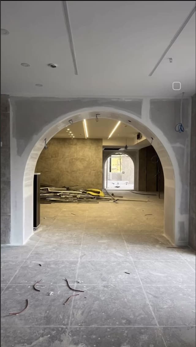 Small Space Gypsum Board Installation Compact space gypsum board installation with precise measurements and efficient layout