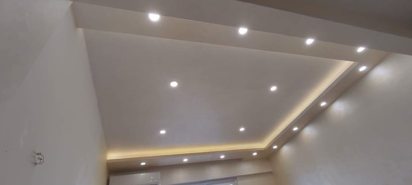 Basement Finished Gypsum Board Installation Finished basement gypsum board installation with proper moisture control and insulation