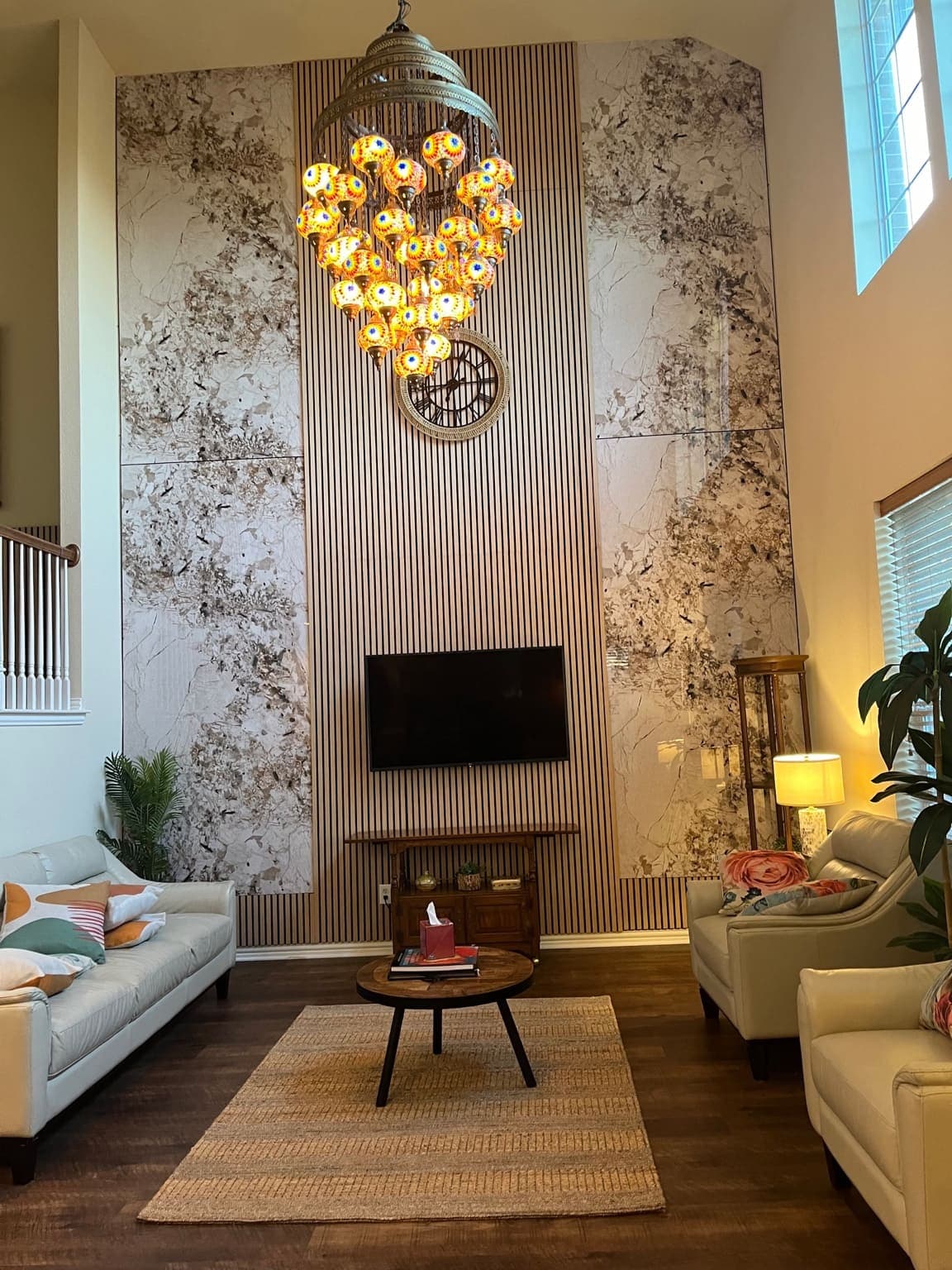 Exposed Structure Gypsum Board Integration Gypsum board installation around exposed structural elements with industrial finishing