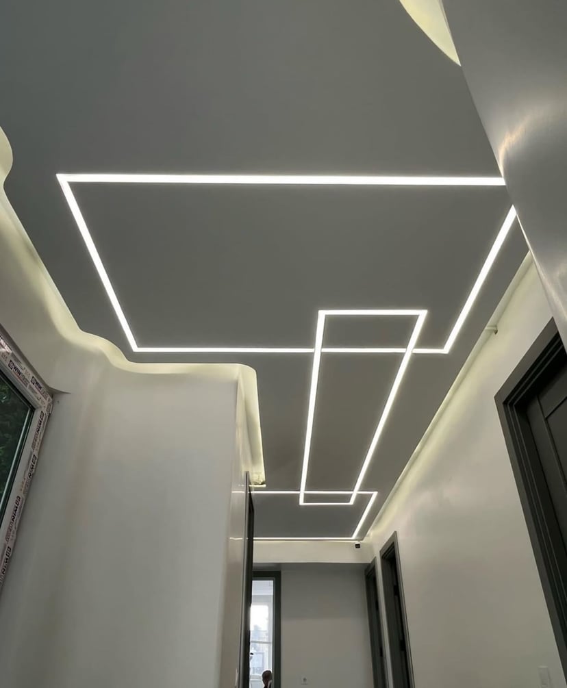 Minimalist Gypsum Board Installation Clean minimalist gypsum board installation with smooth finishing and precise joint work